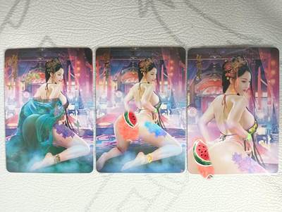 花开卡拍第34期（8月17号周日截拍，品控勿拍!!!拍品不寄存，运费5元，自制卡难免瑕疵，可能存在轻微撞角爆边等出厂瑕疵，品控介意勿拍！） - 燎原卡牌 魅系列—张丽华 彩闪 三渐变 一套三张