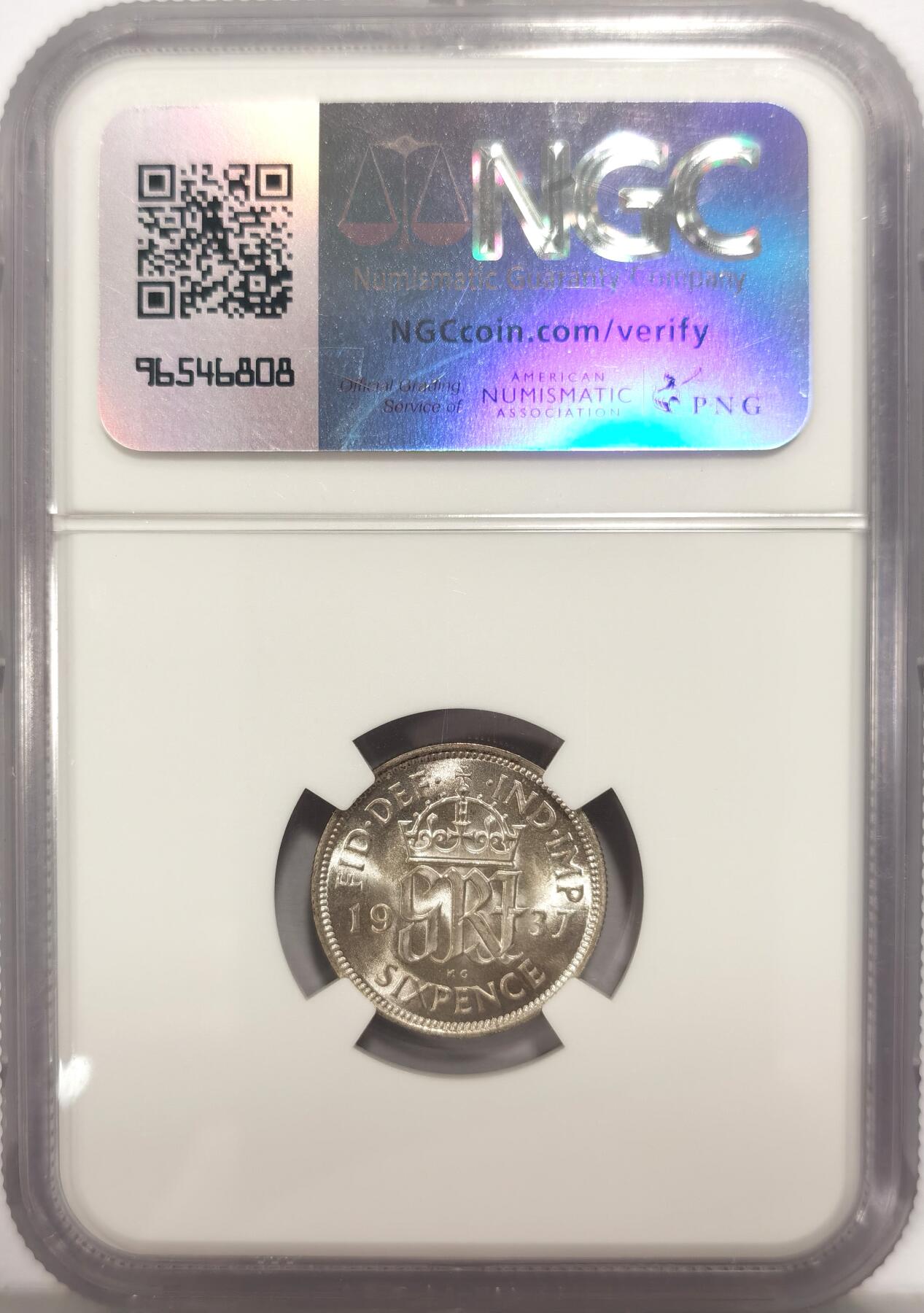 博洋堂世界钱币拍卖第135期（全场包邮）【请留意本场发货时间变化】 NGC MS65 英国1937乔治六世六便士，乔治六世的登基首年，卷拆霜光，NGC唯一亚军分