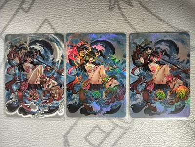 花开卡拍第34期（8月17号周日截拍，品控勿拍!!!拍品不寄存，运费5元，自制卡难免瑕疵，可能存在轻微撞角爆边等出厂瑕疵，品控介意勿拍！） - 启读文化—傲骨神威，沈鑫老师哪吒闹海3张裸卡（1粗闪2彩闪）