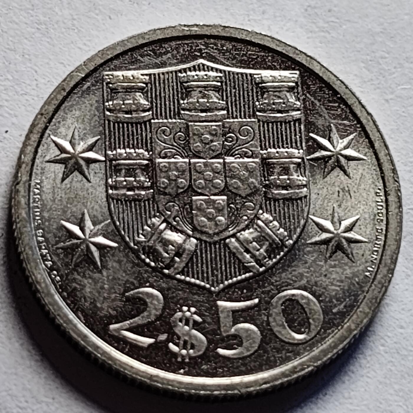 泉币菌-第85场-精品福利场 原光UNC 1985年 葡萄牙2.5埃斯库多 大帆船 袖珍币