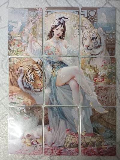 花开卡拍第34期（8月17号周日截拍，品控勿拍!!!拍品不寄存，运费5元，自制卡难免瑕疵，可能存在轻微撞角爆边等出厂瑕疵，品控介意勿拍！） - 燎原卡牌 妖姬传 地涌夫人 9拼 1套9张 