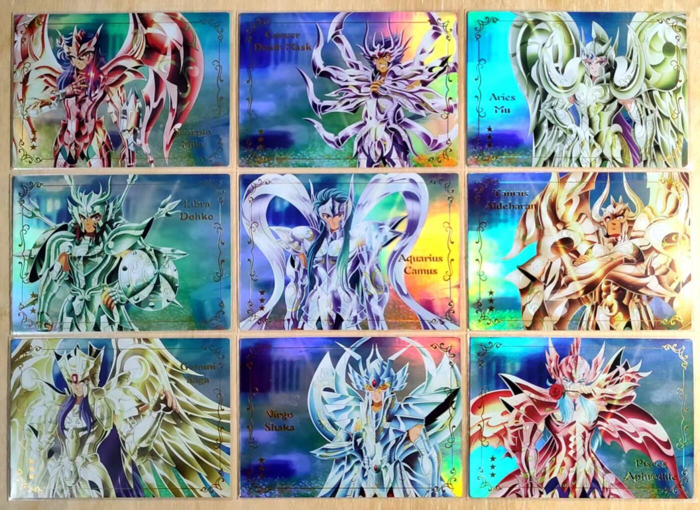 龙虎卡牌第五十场 （无佣金，满120包邮，欢迎送拍，摩点开车） 彩闪9张 圣斗士系列卡牌 横版-黄金圣衣