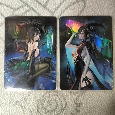 花开卡拍第34期（8月17号周日截拍，品控勿拍!!!拍品不寄存，运费5元，自制卡难免瑕疵，可能存在轻微撞角爆边等出厂瑕疵，品控介意勿拍！） - 驴歪歪 原神 晚礼服莫娜 2张 折光彩闪工艺