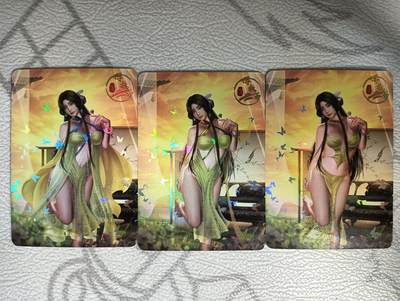 花开卡拍第34期（8月17号周日截拍，品控勿拍!!!拍品不寄存，运费5元，自制卡难免瑕疵，可能存在轻微撞角爆边等出厂瑕疵，品控介意勿拍！） - 绘天阁（次元鉴赏）卡牌 红楼梦 傅秋芳 1套3张 彩闪