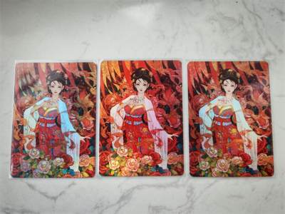 小怪兽卡牌第三十九期 （收拍品  不寄存 消费赠送随机裸卡） - 小花瓣郿坞春深3张裸卡