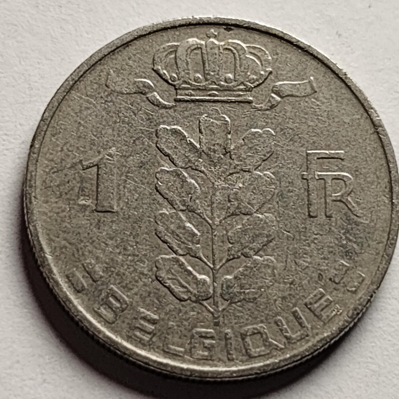 泉币菌-第83场-精品福利场 比利时1966年1法郎铜镍币（佛兰芒文版BELGIË），谷物女神