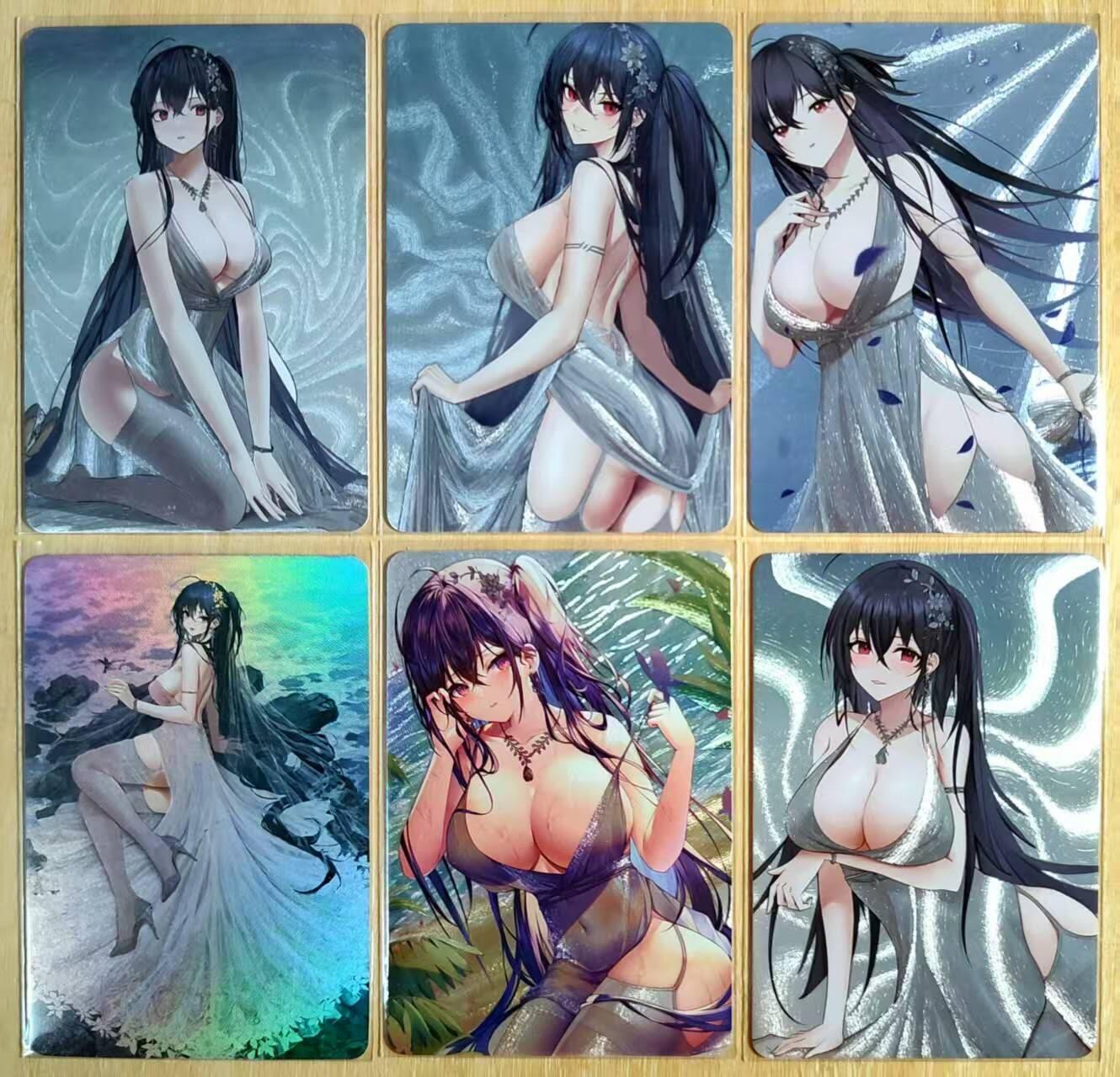 龙虎卡牌第五十场 （无佣金，满120包邮，欢迎送拍，摩点开车） 粗闪一套5张+折光彩闪1张 碧蓝航线卡牌 大凤系列 凑齐不易