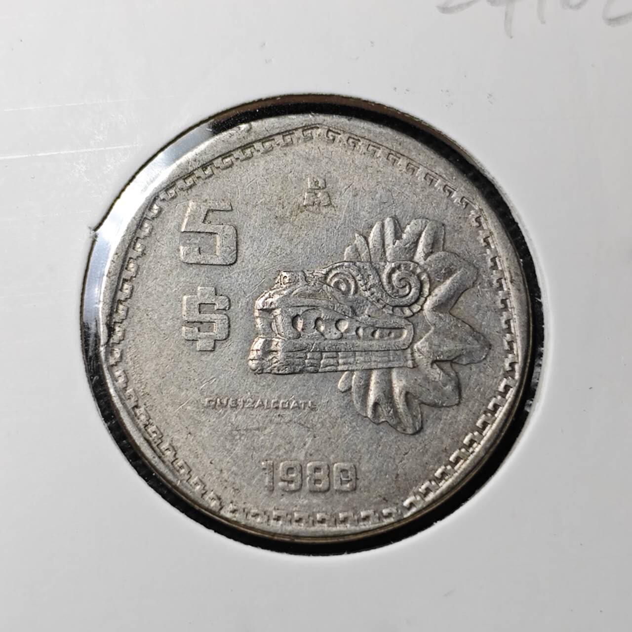 KK钱币收藏小铺 第324期 2月预留时间 周末发货 1980墨西哥5比索