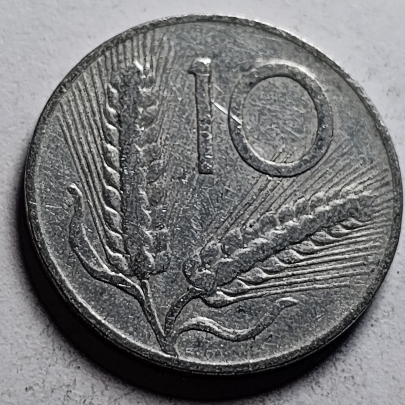 泉币菌-第86场-散币欢乐场 意大利1952年 10里拉铝币 麦穗 古犁23.3mm