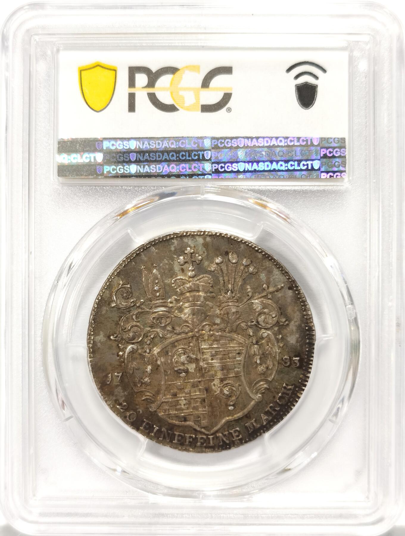 博洋堂世界钱币拍卖第135期（全场包邮）【请留意本场发货时间变化】 PCGS MS64 德国艾希斯塔特1783年1/2老泰勒银币，超级彩，稀少的品种，PCGS评级榜冠军分，唯一一枚！