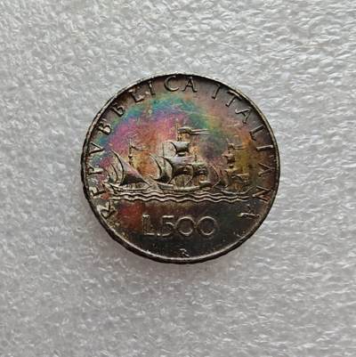 瓶子🏺第203期拍卖会  卷首五彩  意大利1967年帆船美女500里拉银币