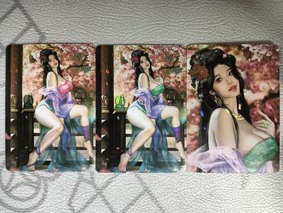 花开卡拍第34期（8月17号周日截拍，品控勿拍!!!拍品不寄存，运费5元，自制卡难免瑕疵，可能存在轻微撞角爆边等出厂瑕疵，品控介意勿拍！） - 卡将卡牌 欲女传 王朝云 彩闪 三渐变 一套三张