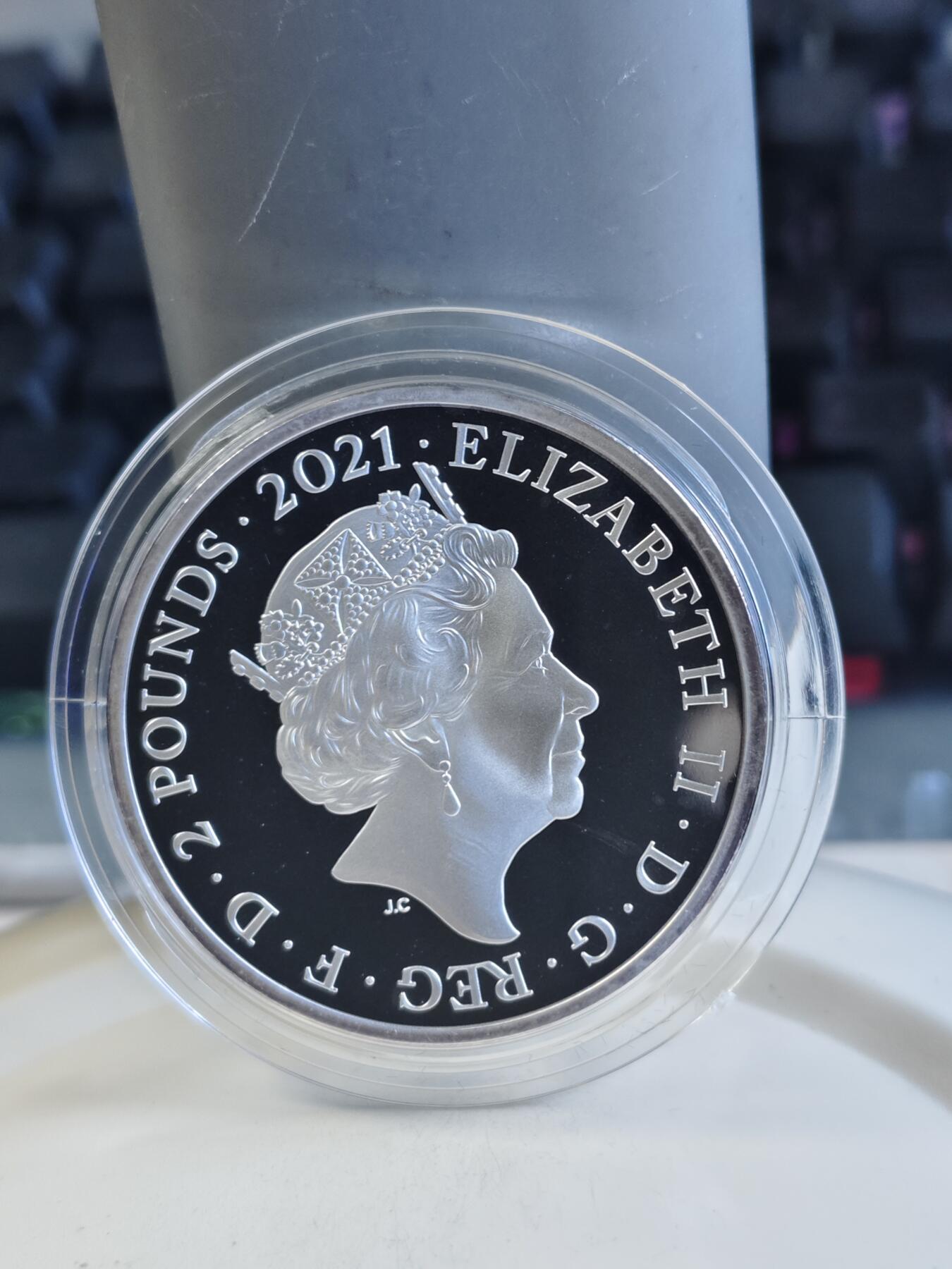 第171期拍卖【长期征集拍品】 英国2021年世界经典童话-爱丽丝中奇遇彩色纪念银币NGC-PF69原盒证书，999银，1盎司，发行3500枚