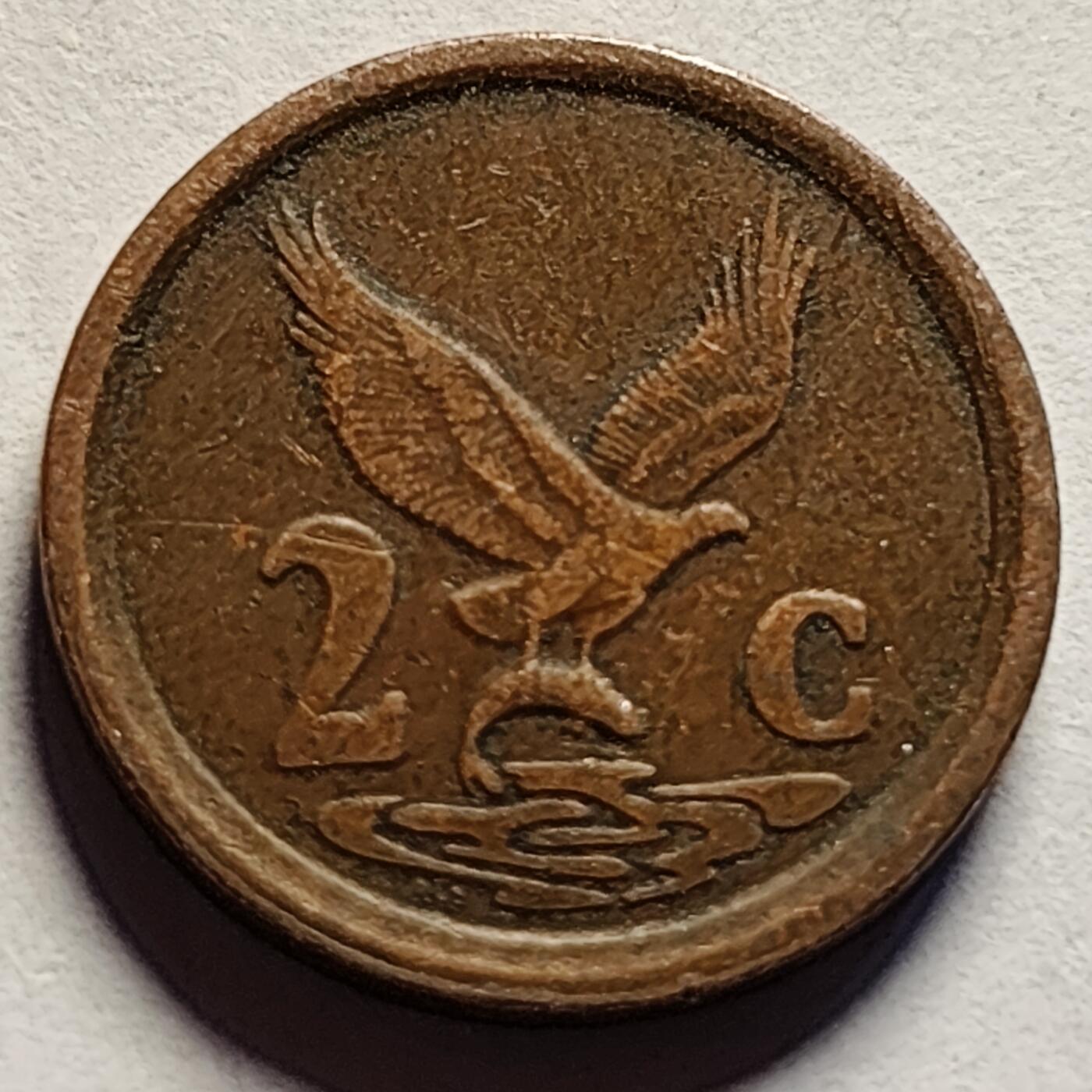 泉币菌-第85场-精品福利场 南非 1994年 2分青铜硬币 18mm 鱼鹰 