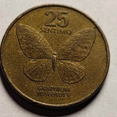 泉币菌-第86场-散币欢乐场 - 菲律宾25分铜币 1984年 蝴蝶 21mm