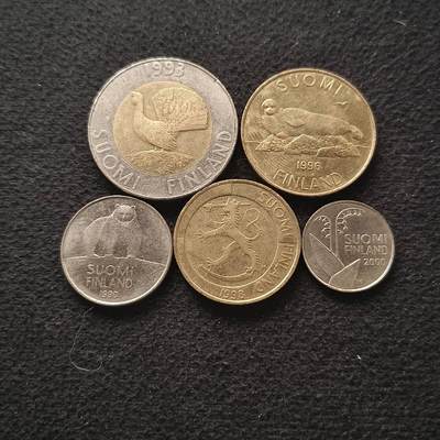 【全场包邮】纯粹捡漏拍474场（免费代拍第11场） - 芬兰各年份5枚动植物版套币