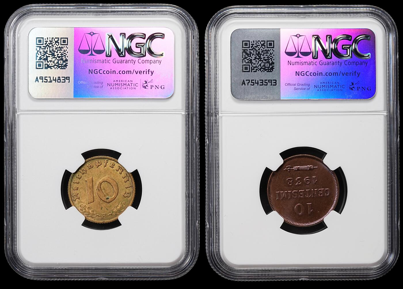 修遠堂世界钱币第八十一期 NGC评级 德国-圣马力诺钱币两枚