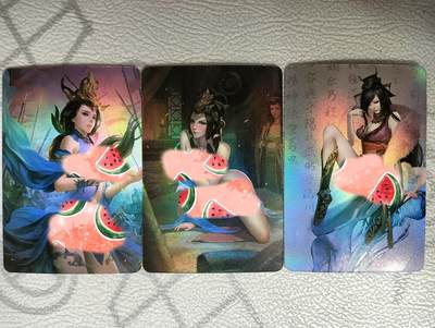 花开卡拍第34期（8月17号周日截拍，品控勿拍!!!拍品不寄存，运费5元，自制卡难免瑕疵，可能存在轻微撞角爆边等出厂瑕疵，品控介意勿拍！） - 【艺术卡】美人卡 3张 彩闪