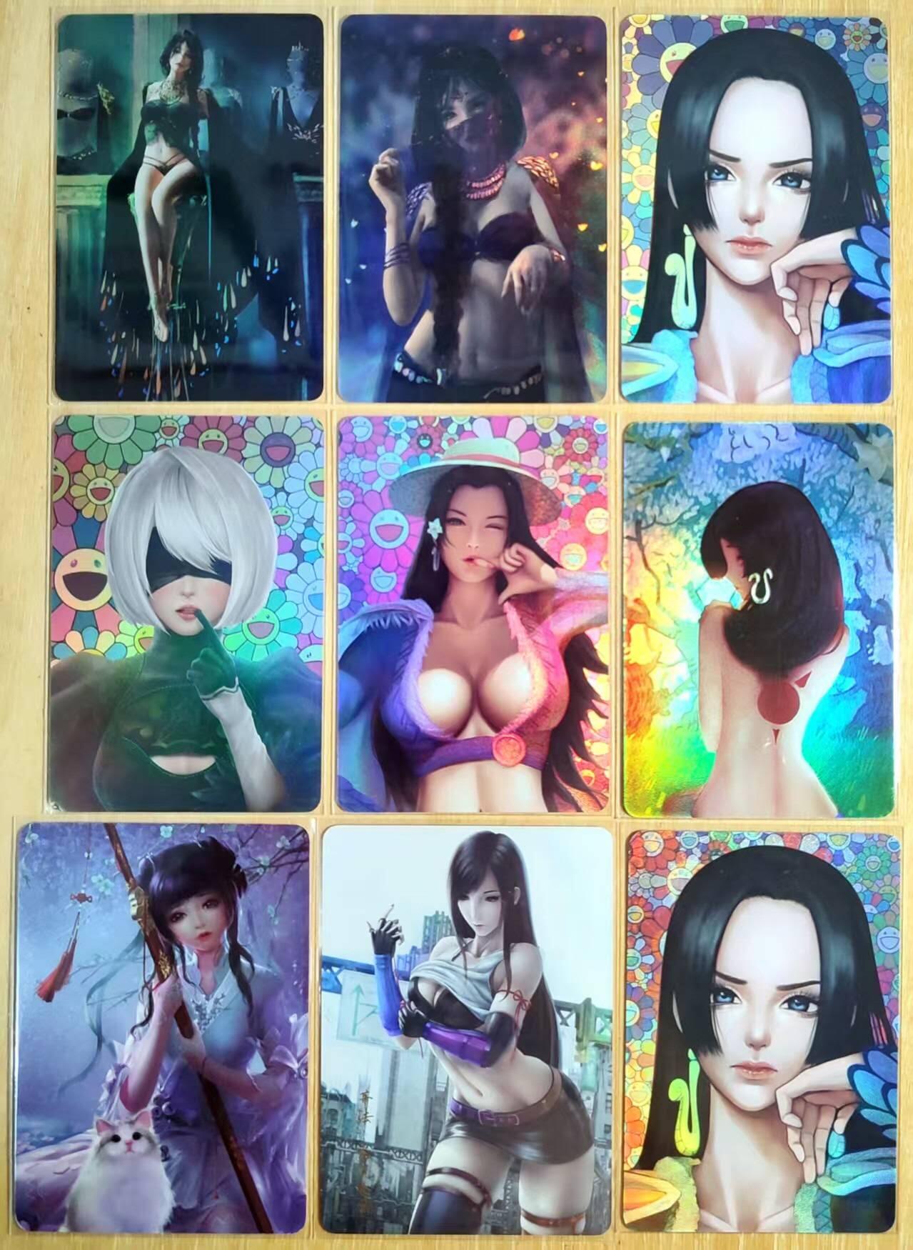 龙虎卡牌第五十场 （无佣金，满120包邮，欢迎送拍，摩点开车） 折光彩闪9张 梵心动漫卡牌 鬼刀+女帝+蒂法+2B机械姬