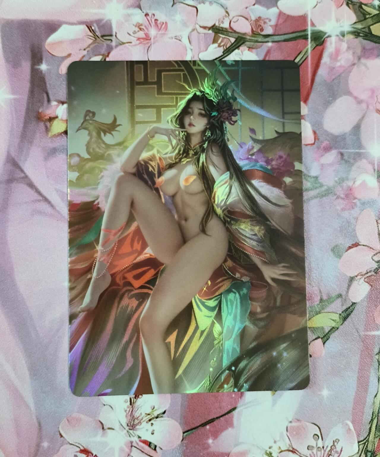 龙虎卡牌第五十场 （无佣金，满120包邮，欢迎送拍，摩点开车） 折光彩闪 鸡腿倾国倾城落衣版 貂蝉