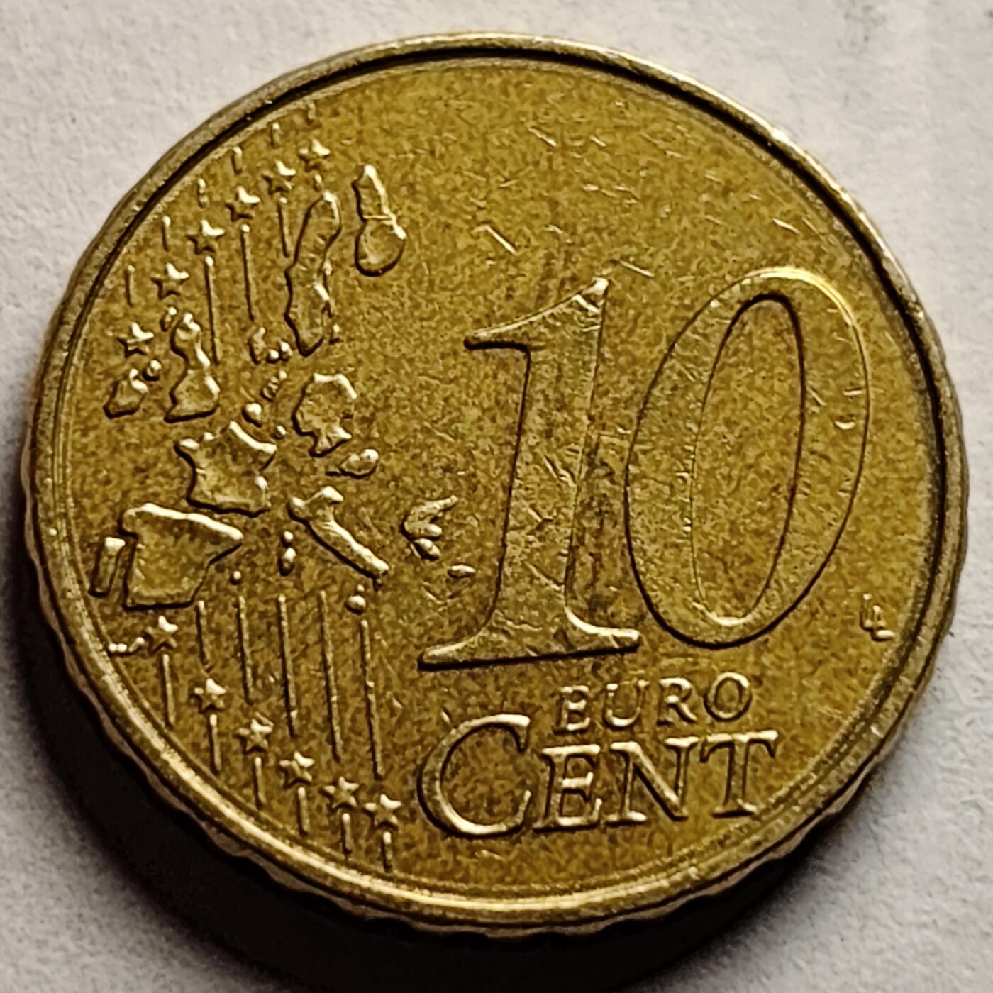 泉币菌-第85场-精品福利场 欧元 德国2002年 10欧分合金铜币 勃兰登堡门 地图 A厂标 19.75MM