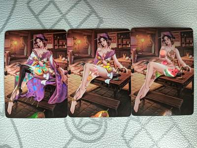 花开卡拍第34期（8月17号周日截拍，品控勿拍!!!拍品不寄存，运费5元，自制卡难免瑕疵，可能存在轻微撞角爆边等出厂瑕疵，品控介意勿拍！） - 青鸾殿 水浒外传 孙二娘 彩闪三渐变