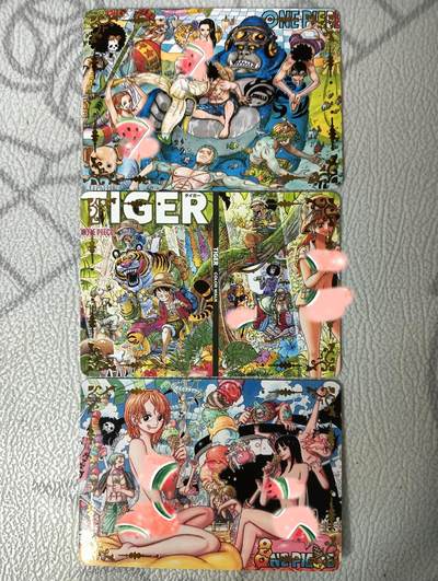 花开卡拍第34期（8月17号周日截拍，品控勿拍!!!拍品不寄存，运费5元，自制卡难免瑕疵，可能存在轻微撞角爆边等出厂瑕疵，品控介意勿拍！） - 【艺术卡】海贼王封面3张