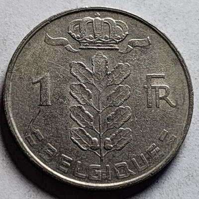 泉币菌-第85场-精品福利场 - 比利时1957年1法郎铜镍币（佛兰芒文版BELGIË），谷物女神