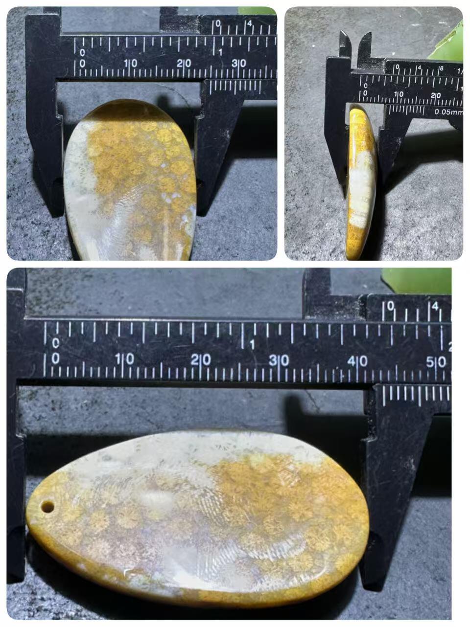 高玉化珊瑚玉水滴型通货吊坠一个！