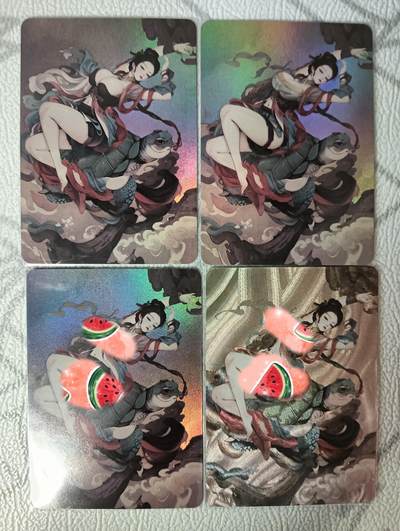 花开卡拍第34期（8月17号周日截拍，品控勿拍!!!拍品不寄存，运费5元，自制卡难免瑕疵，可能存在轻微撞角爆边等出厂瑕疵，品控介意勿拍！） - 狐狸卡卡 山海妖姬 彩闪艺术三渐变＋粗闪艺术版满赠特卡