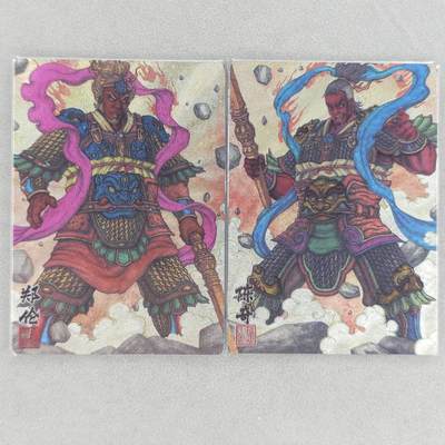 龙虎卡牌第五十场 （无佣金，满120包邮，欢迎送拍，摩点开车） - 粗闪2张 卡玩帕克 张午胤封神-哼哈二将双拼