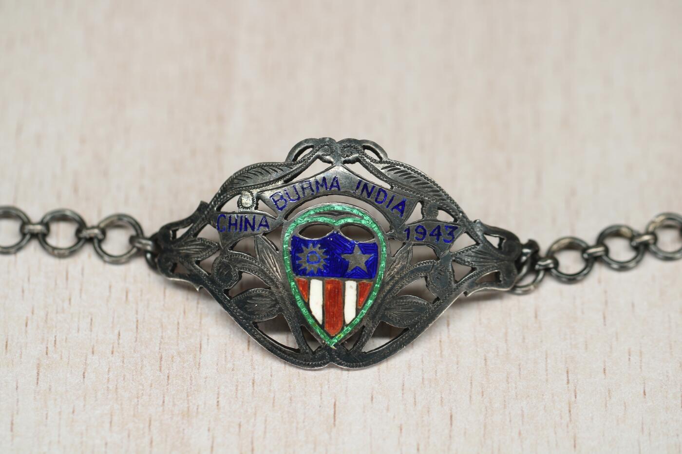 大猫徽章拍卖 第276期 1943 中缅印战区 CBI银质手链 原品 品相很好