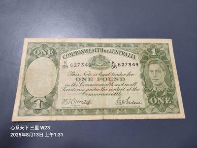 8月16号晚上8点 外国纸币自动截拍第8场 - 澳大利亚1元原票