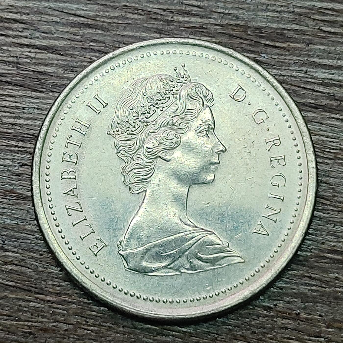 【铜匠收藏】★第128场★散币场，无佣金，30包邮。不满30元，支付5元运费。《接受代拍 代送NGC评级》 皇家骑警 加拿大 1973年 25分 镍制纪念币