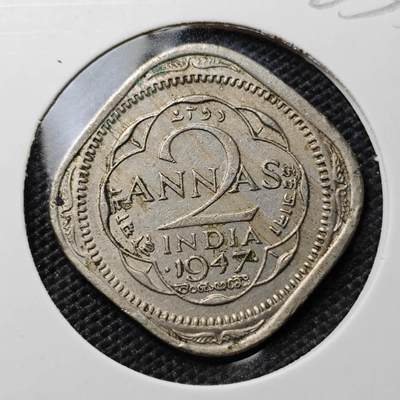 KK钱币收藏小铺 第325期 2月预留时间 周末发货 -  1947英属印度乔六2安娜