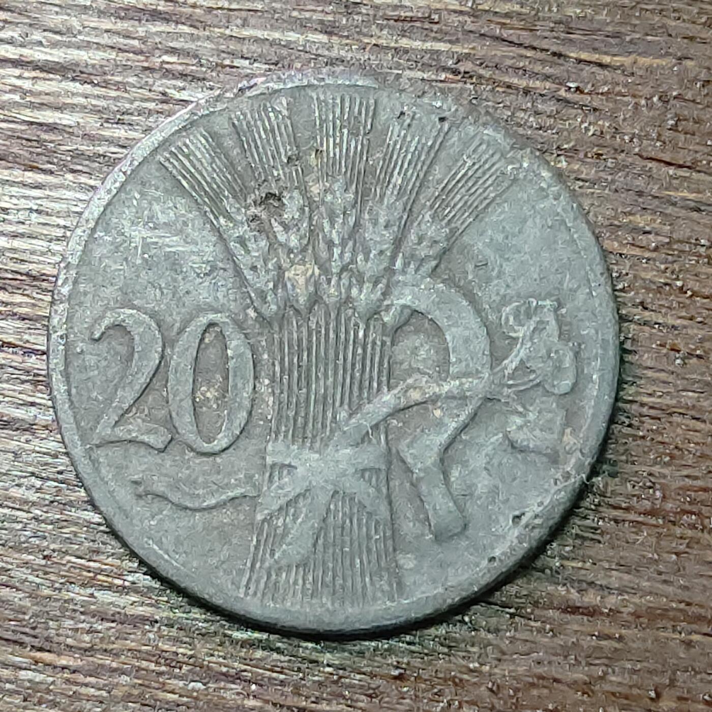 【铜匠收藏】★第128场★散币场，无佣金，30包邮。不满30元，支付5元运费。《接受代拍 代送NGC评级》 德占波西米亚 1941年 20赫勒