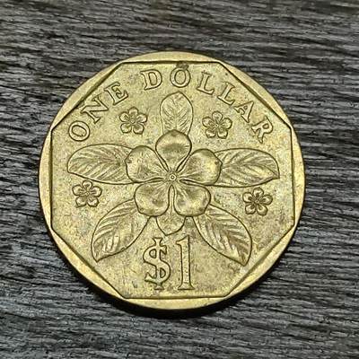 【铜匠收藏】★第129场★散币场，无佣金，30包邮。不满30元，支付5元运费。《接受代拍 代送NGC评级》 - 新加坡 1989年 1元 铝青铜币 胡姬花