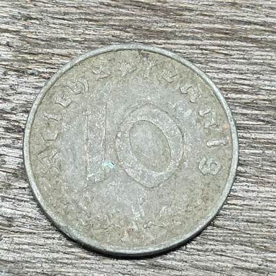 【铜匠收藏】★第129场★散币场，无佣金，30包邮。不满30元，支付5元运费。《接受代拍 代送NGC评级》 - 德国 1941年 10芬尼 A厂 锌币 德三硬币