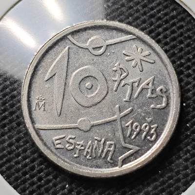 KK钱币收藏小铺 第325期 2月预留时间 周末发货 -  1993西班牙10比塞塔纪念币 少见品种