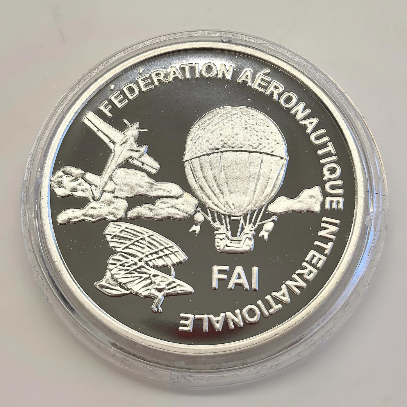 博洋堂世界钱币拍卖第135期（全场包邮）【请留意本场发货时间变化】 芬兰1997年10欧元精制官方银代币 第一届土耳其世界航空运动会-飞机拉力赛 27克925银 发行量：2万 有边铭