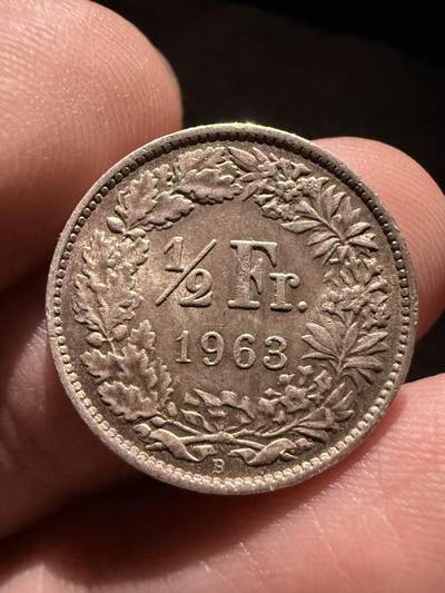 南宋泉阁俄币 外币 国币 专场第十六期【送拍无额外佣金】 - 瑞士 1963年 1/2瑞士法郎小银币 双面转光好品