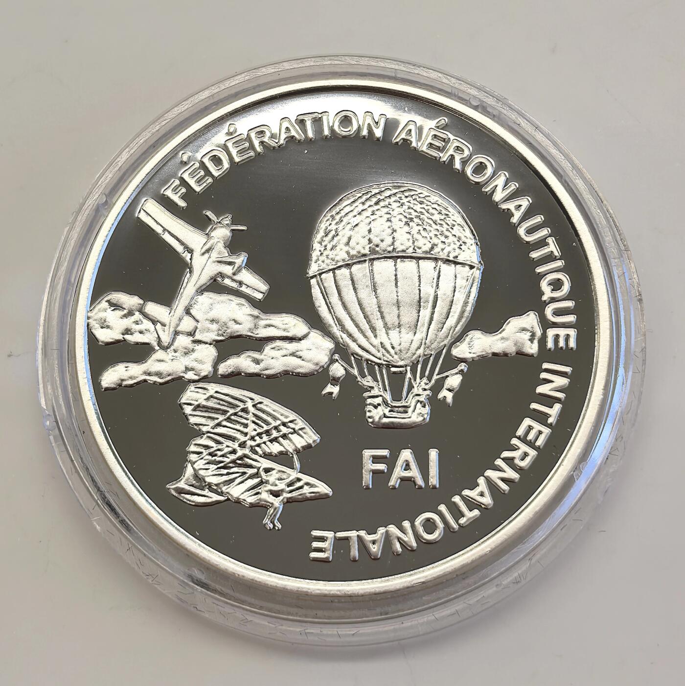 博洋堂世界钱币拍卖第135期（全场包邮）【请留意本场发货时间变化】 芬兰1997年10欧元精制官方银代币 第一届土耳其世界航空运动会-超轻型飞机‌ 27克925银 发行量：2万 有边铭