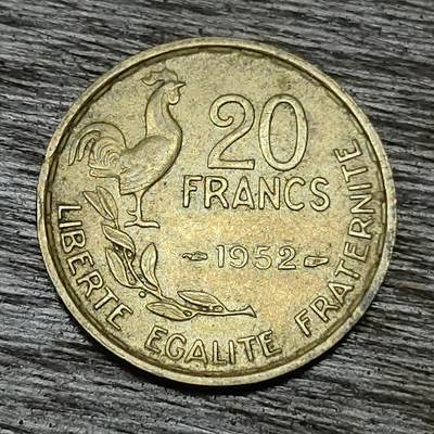 【铜匠收藏】★第129场★散币场，无佣金，30包邮。不满30元，支付5元运费。《接受代拍 代送NGC评级》 - 法国 1952年 10法郎 铜币 雄鸡