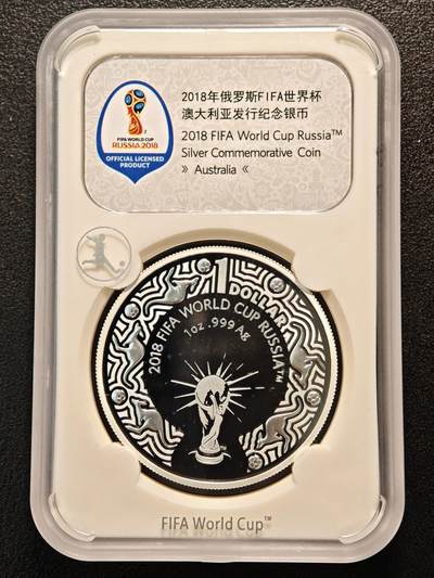 【德藏】世界币章拍卖第142期（拍品征集中~欢迎藏友联系） - 2018年 澳大利亚俄罗斯世界杯1元纪念银币 1盎司 999银