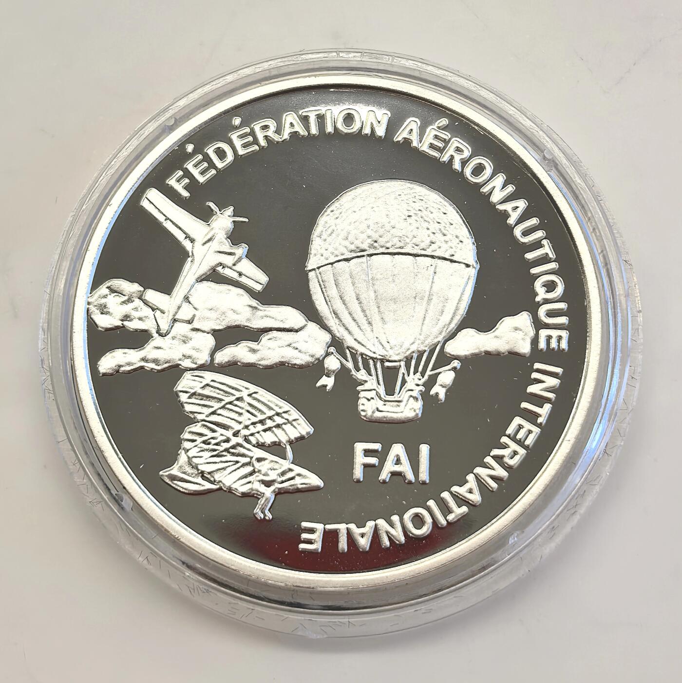 博洋堂世界钱币拍卖第135期（全场包邮）【请留意本场发货时间变化】 芬兰1997年10欧元精制官方银代币 第一届土耳其世界航空运动会-特技飞行‌ 27克925银 发行量：2万 有边铭