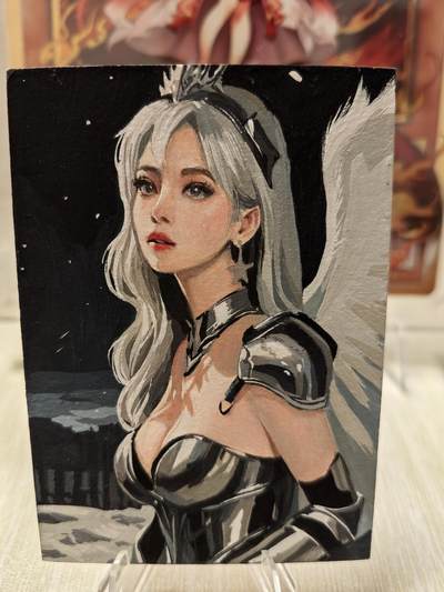 丫丫卡拍第1期（周日21：30截止） - 【手绘卡】霓虹 白翼女神 知名画师：老谈