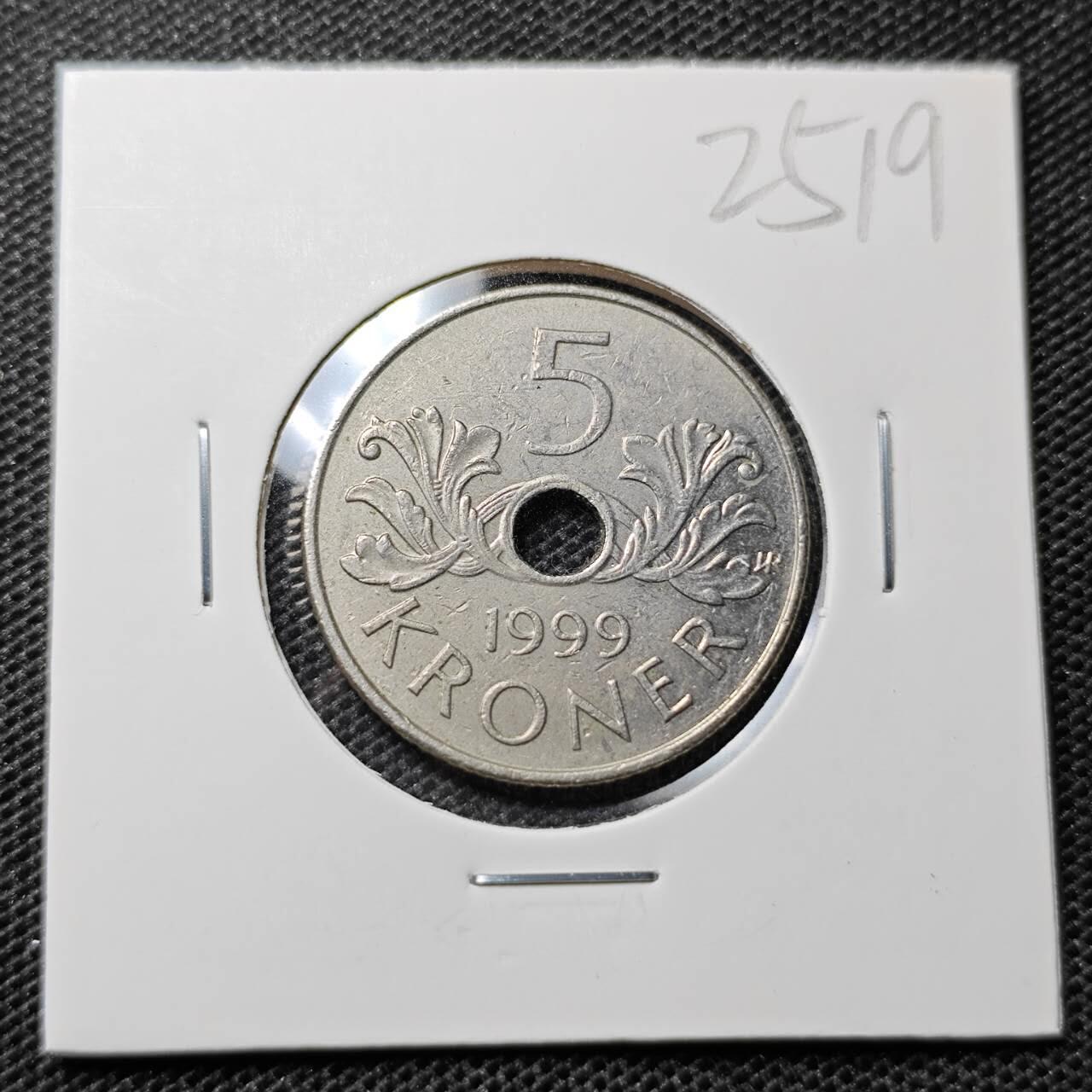 KK钱币收藏小铺 第325期 2月预留时间 周末发货  挪威5克朗