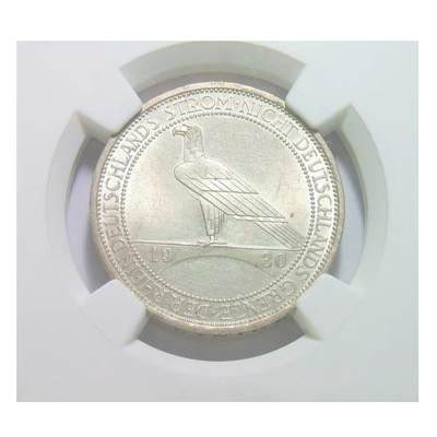 【银】NGC UNC 德国魏玛1930年莱茵解放3马克纪念银币 开卷原光 - 【银】NGC UNC 德国魏玛1930年莱茵解放3马克纪念银币 开卷原光