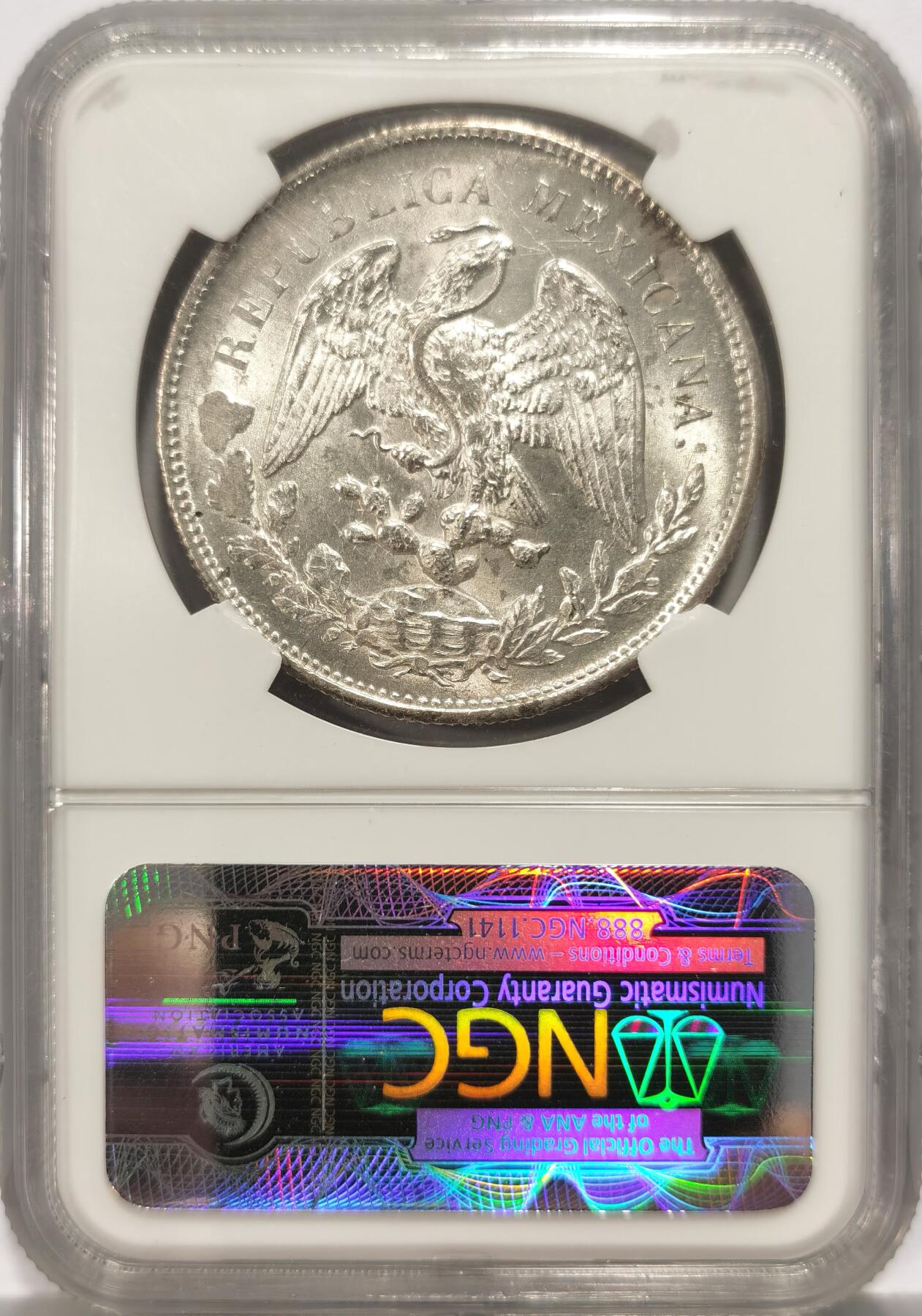 博洋堂世界钱币拍卖第135期（全场包邮）【请留意本场发货时间变化】 NGC MS63 墨西哥1899年ZS FZ版直边鹰洋，原铸中相对少见