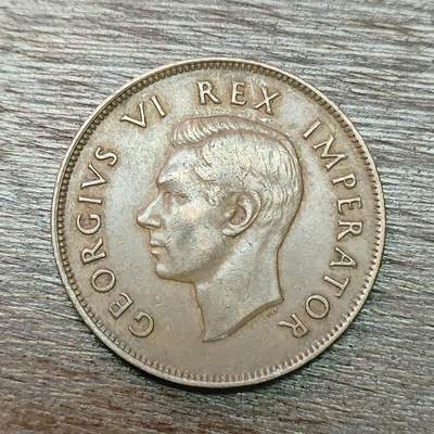 【铜匠收藏】★第129场★散币场，无佣金，30包邮。不满30元，支付5元运费。《接受代拍 代送NGC评级》 - 英属南非 1942年 乔治六世 1便士 大铜币